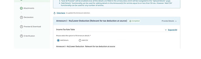 Fill in the Annexure I details > Save & Proceed