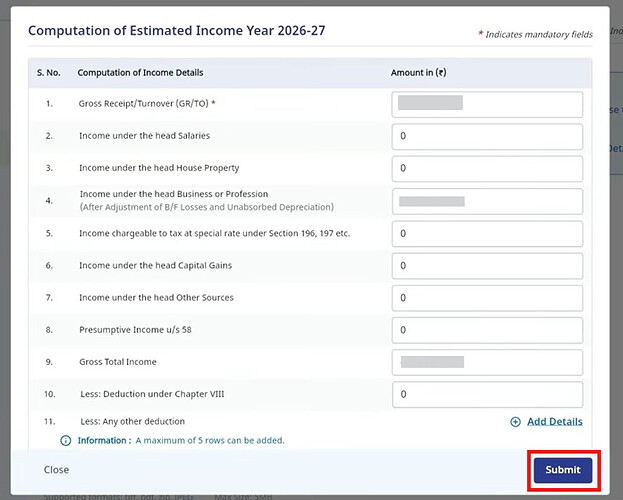 Do the computation of your estimated income for the current tax year